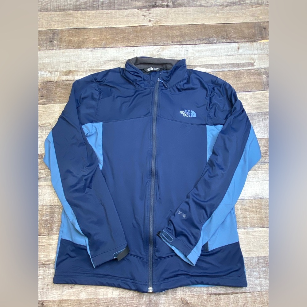 The North Face Men's Navy and Light Blue Performance Jacket Windstopper